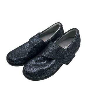 Alegria Lauryn Blue Metallic Leather Comfort Shoes Size 40 Wide